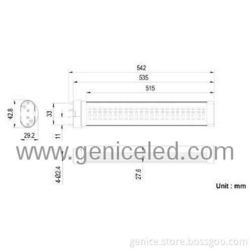 China manufacturer 18W 2G11 LED lamp,internal driver,2g11 tube